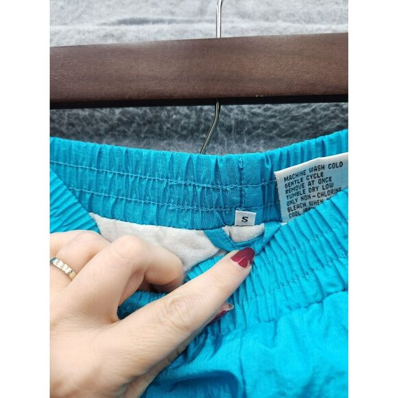 Vintage East West Nylon Track Suit S Turquoise & Gold Elastic Waist & Cuffs Full - Picture 9 of 10